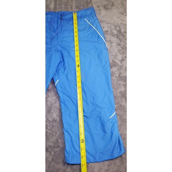 Nike Pants Women Size M Capri Clima Fit Blue Trim Gym Track C18-35 - Picture 2 of 8